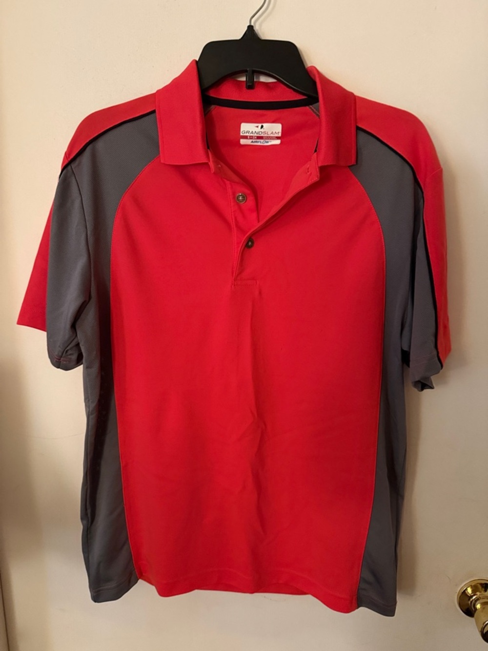 Grand Slam Coral and Gray Men’s Athletic Polo